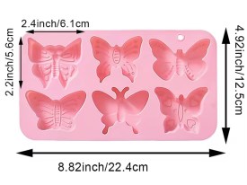 Molde silicona 6 mariposas labradas